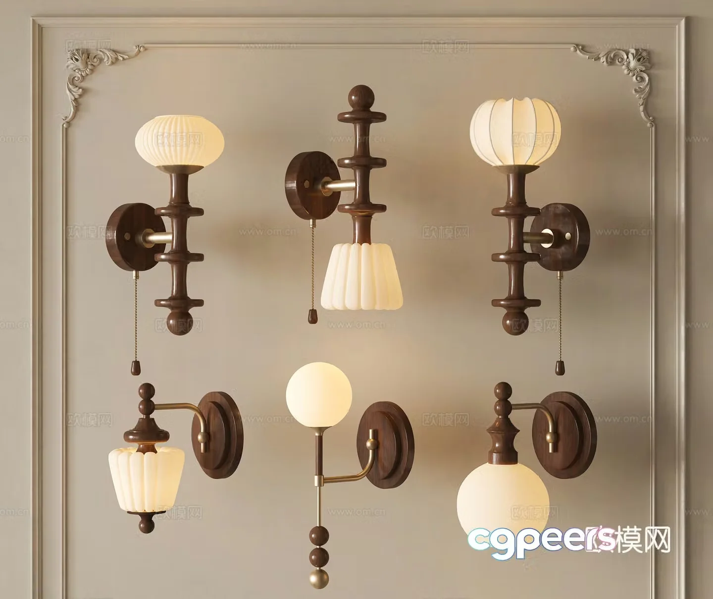 Modern medieval wall lamp medieval style wall lamp combination French retro wall lamp French medieval wall lamp French 3D model
