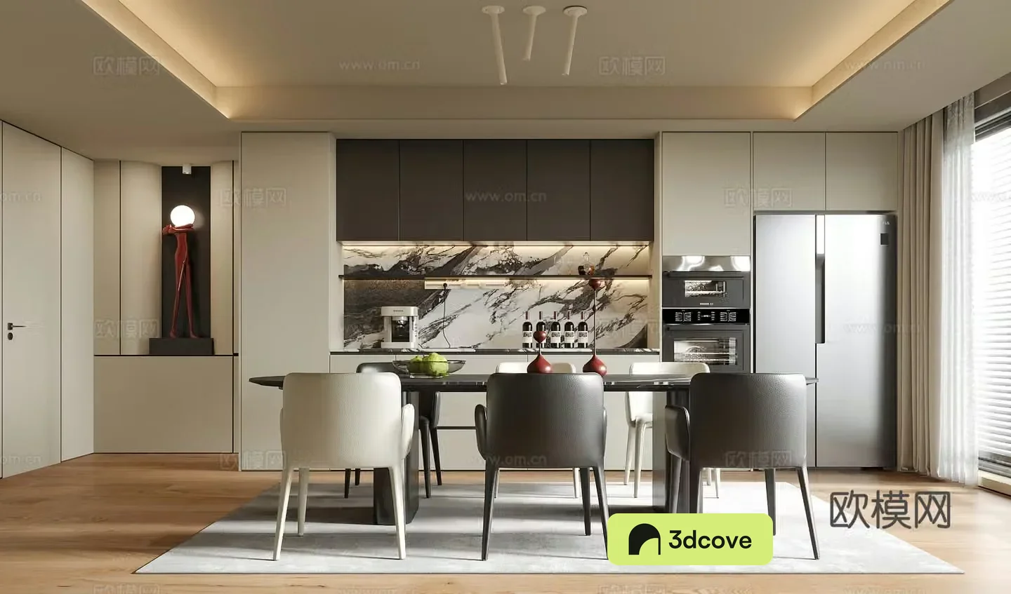 Modern restaurant Dining table and chair Dining chair Sideboard