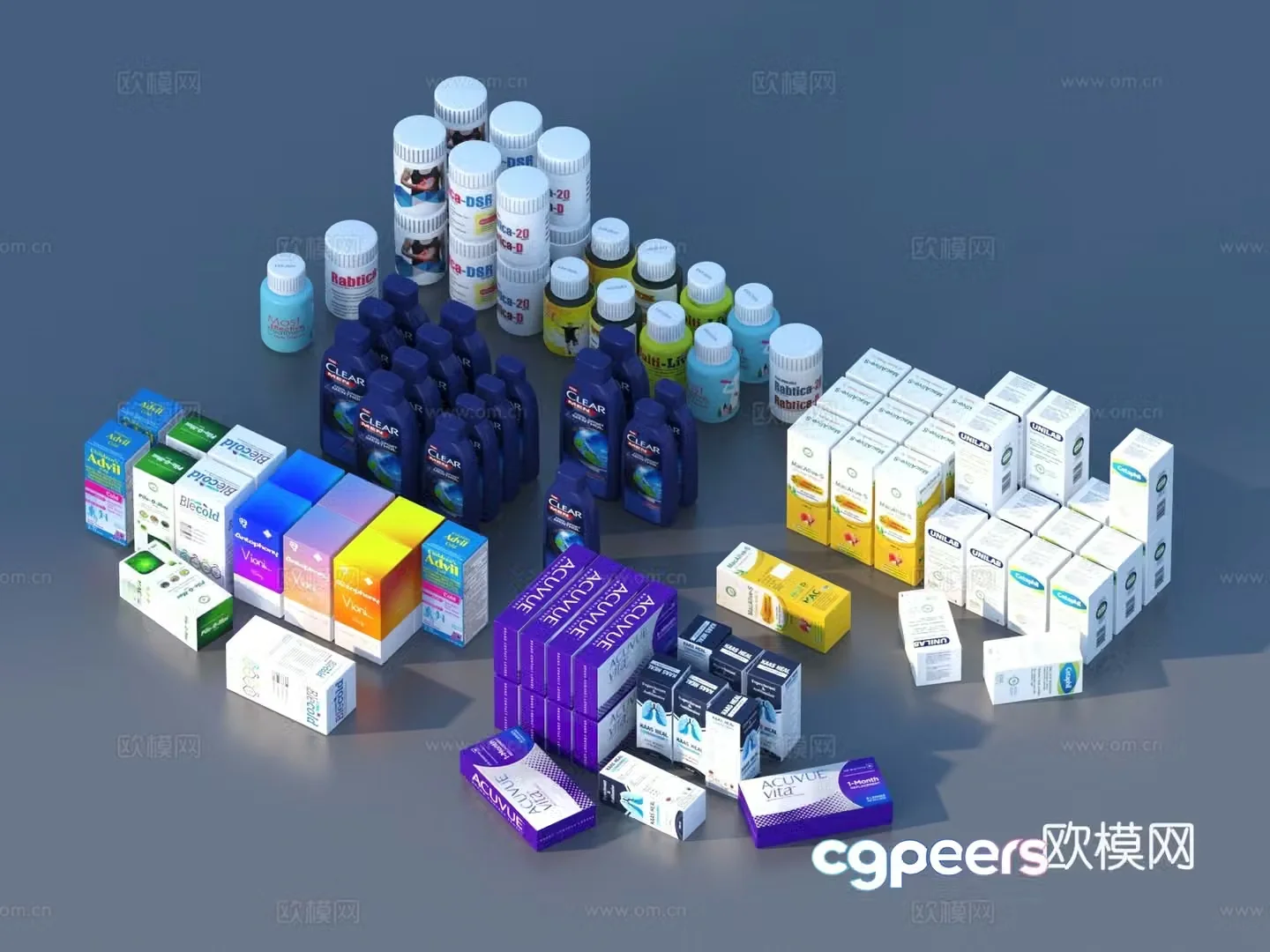 Cosmetics Pill Boxes Supermarket Products Daily necessities 3D Model