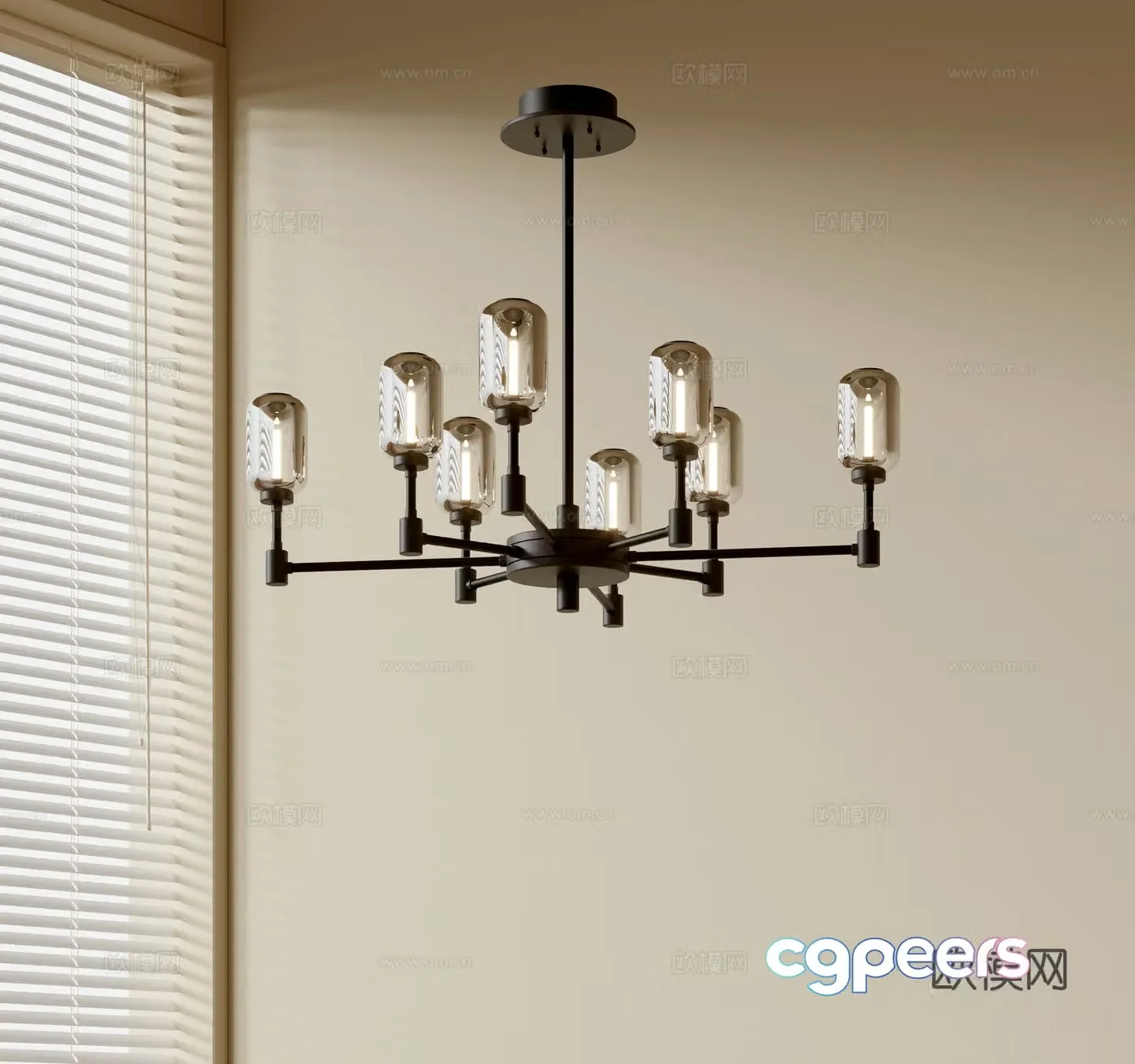 Modern simple chandeliers Nordic style chandeliers Mediterranean style chandeliers Study lamp combination Restaurant lamp 3D model