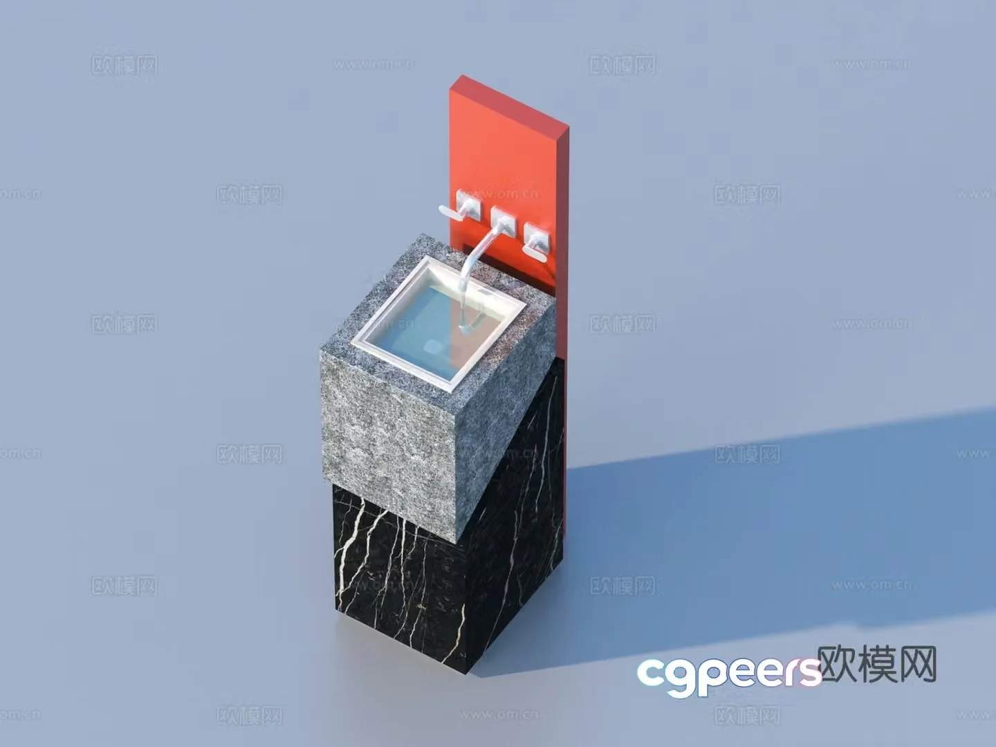 Wash basin washbasin stone trough 3D model