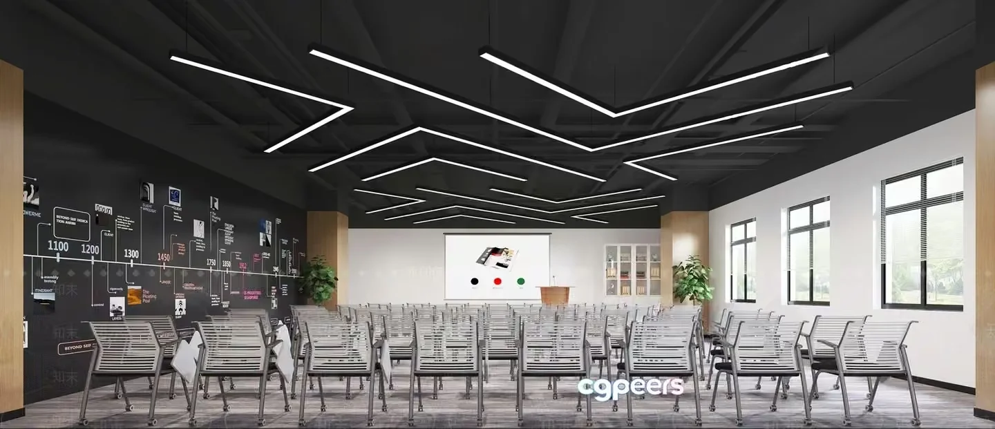 Empty Conference Room With Rows Of Chairs 3D Model – 11624 – VRAY Render