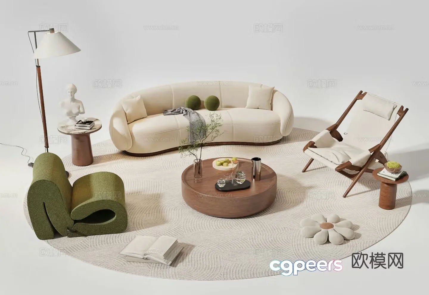 Medieval style sofa modular sofa 3d model
