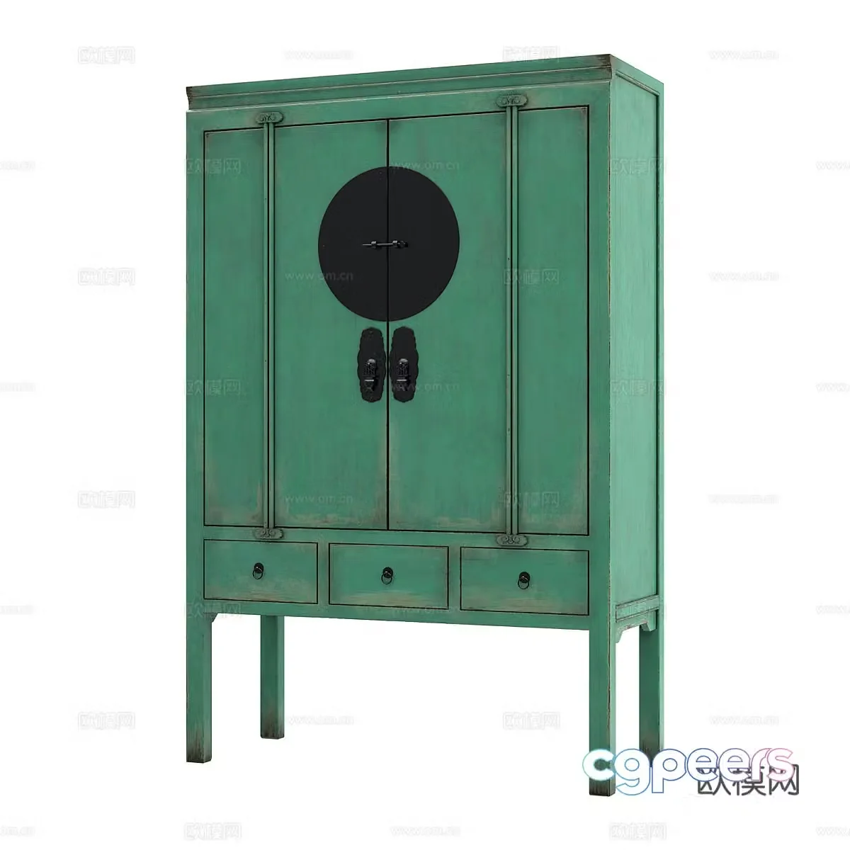 New Chinese style entrance cabinet 3D model