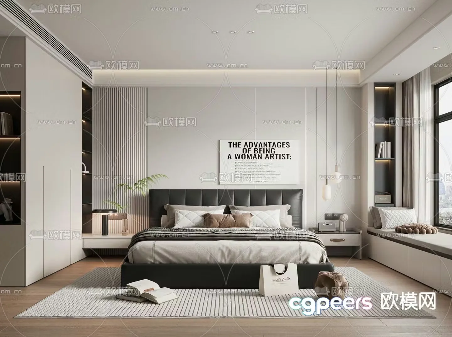 Modern bedroom master room 3d model