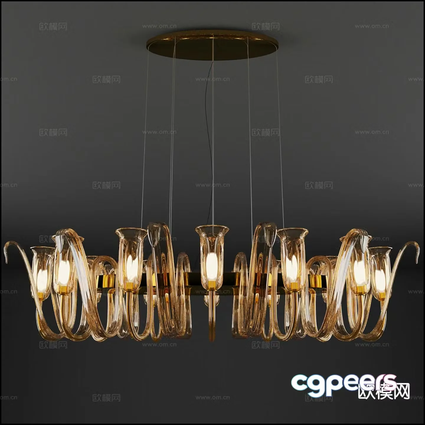 Modern glass chandelier indoor chandelier 3d model