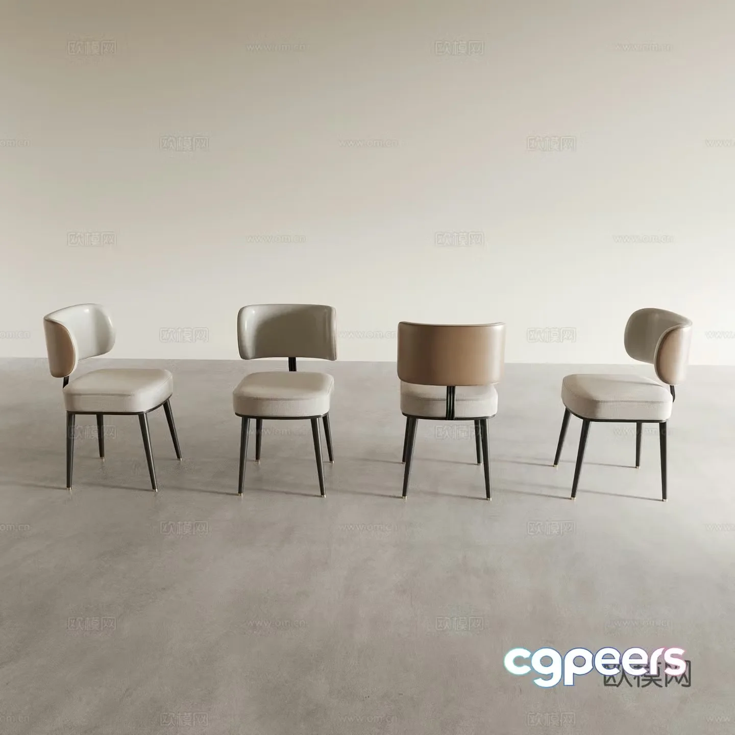 Dining chair tea chair leisure chair 3d model