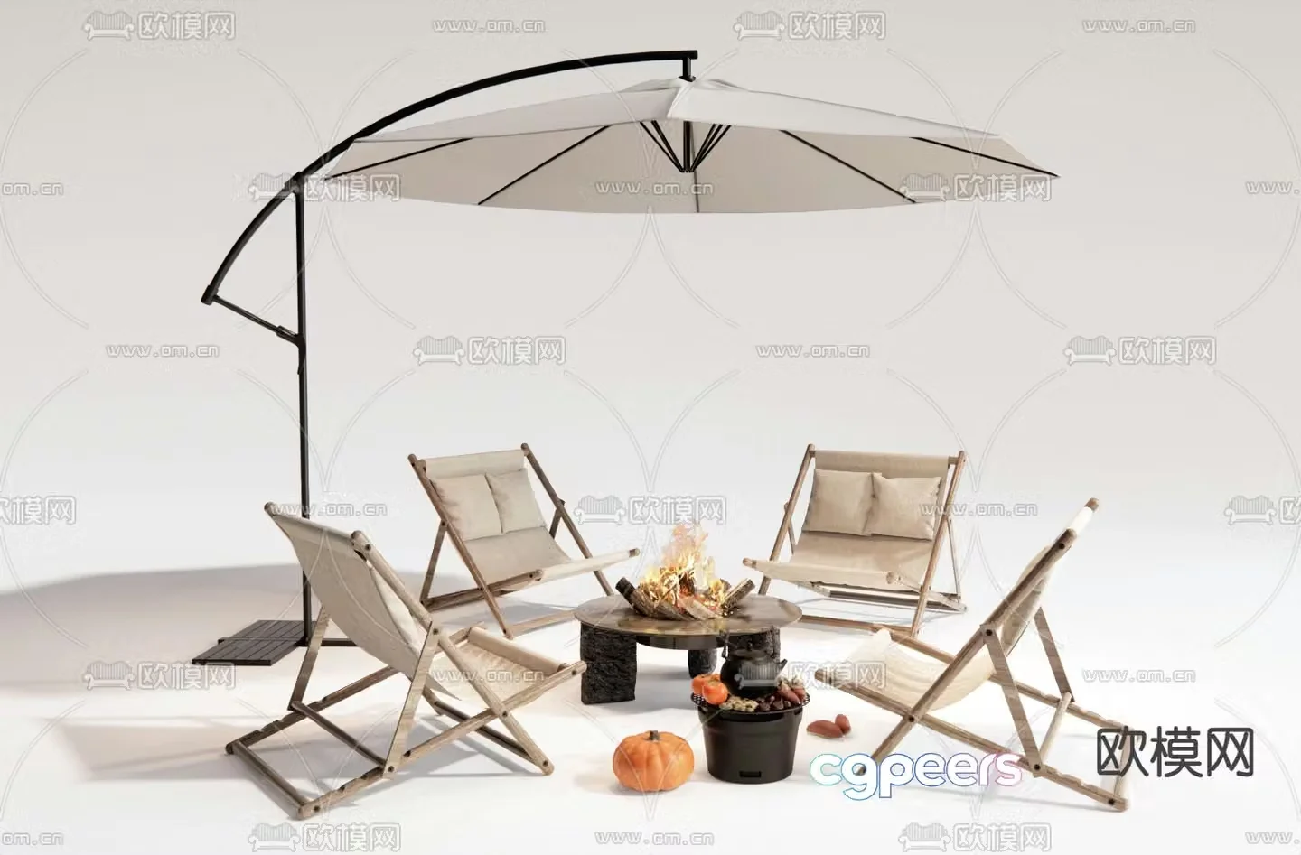 Modern outdoor chair leisure chair 3d model
