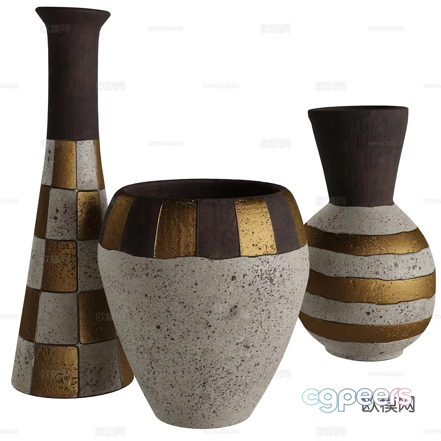 JARU POTTERY clay pot vase 3d model