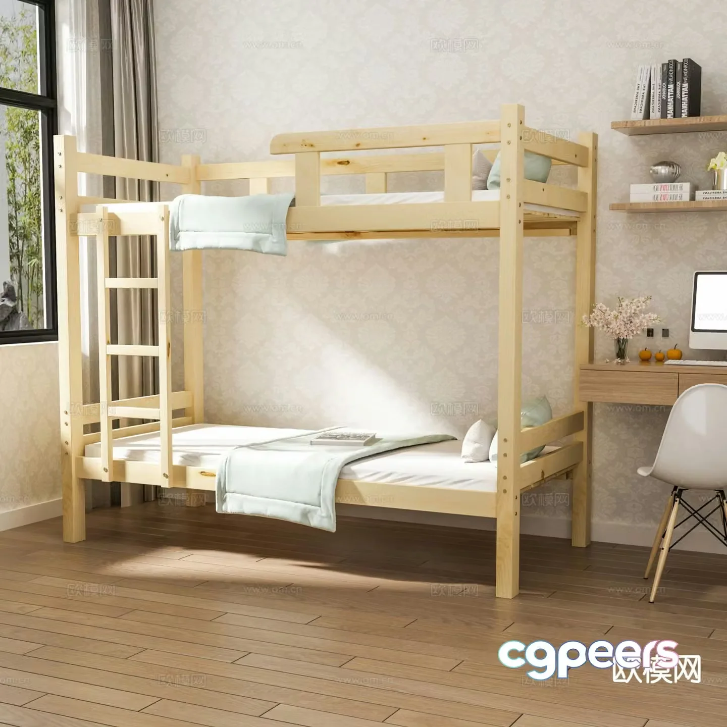 Modern bunk bed 3d model