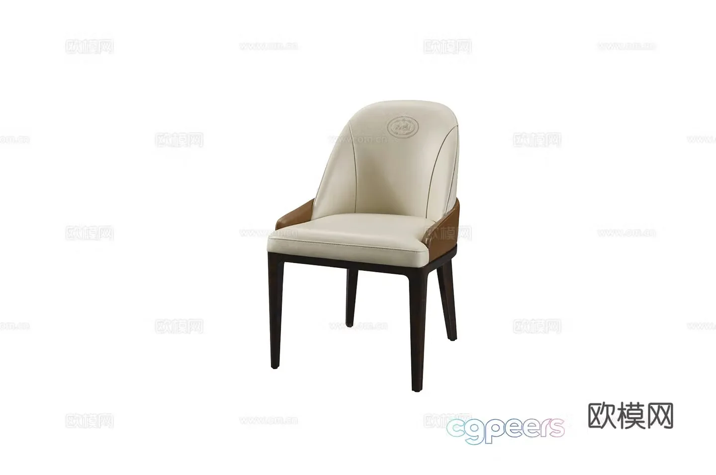 Light luxury European style dining chair 3d model