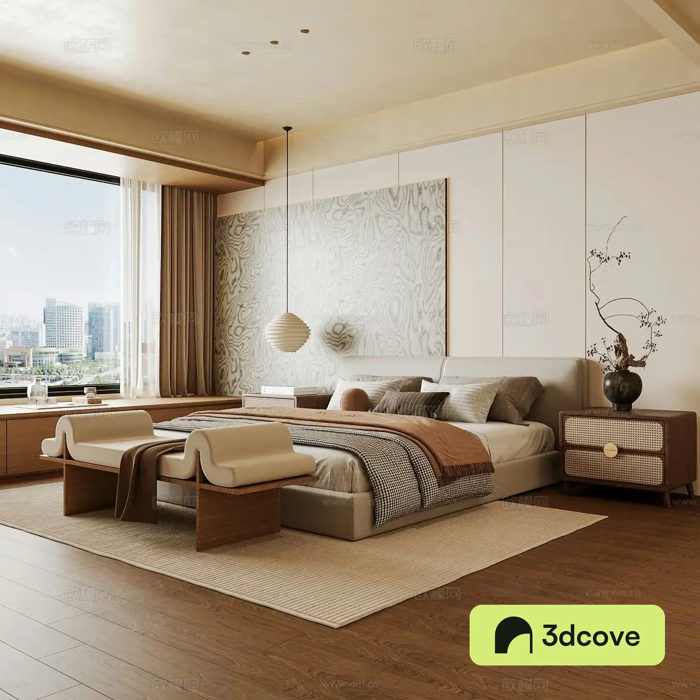 Wasabi Middle Ages Home Bedroom Wasabi Wind Bedroom Secondary Bedroom Master Bedroom Bathroom Window Bedroom 3D Model