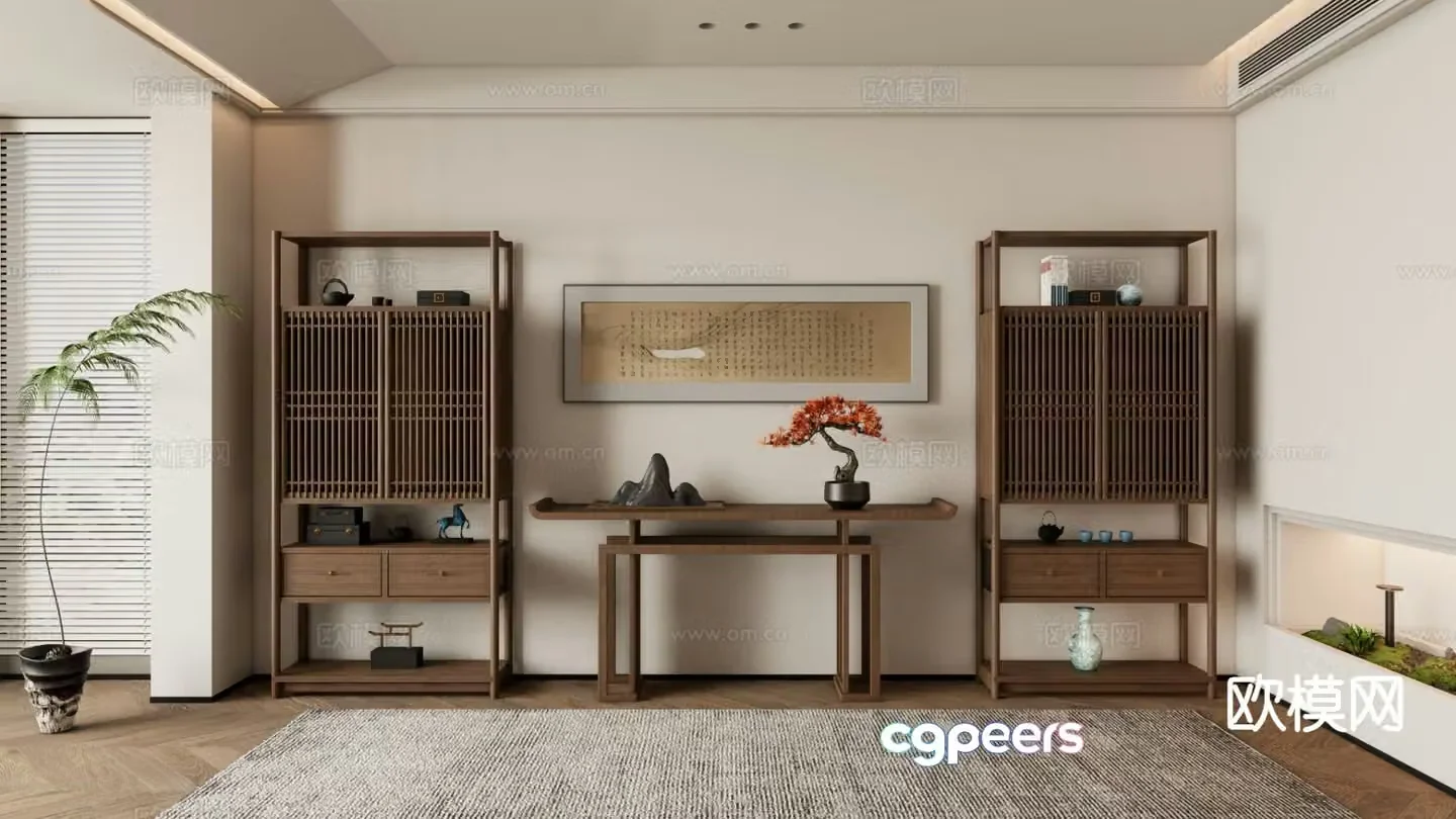 New Chinese style Bogu rack 3D model