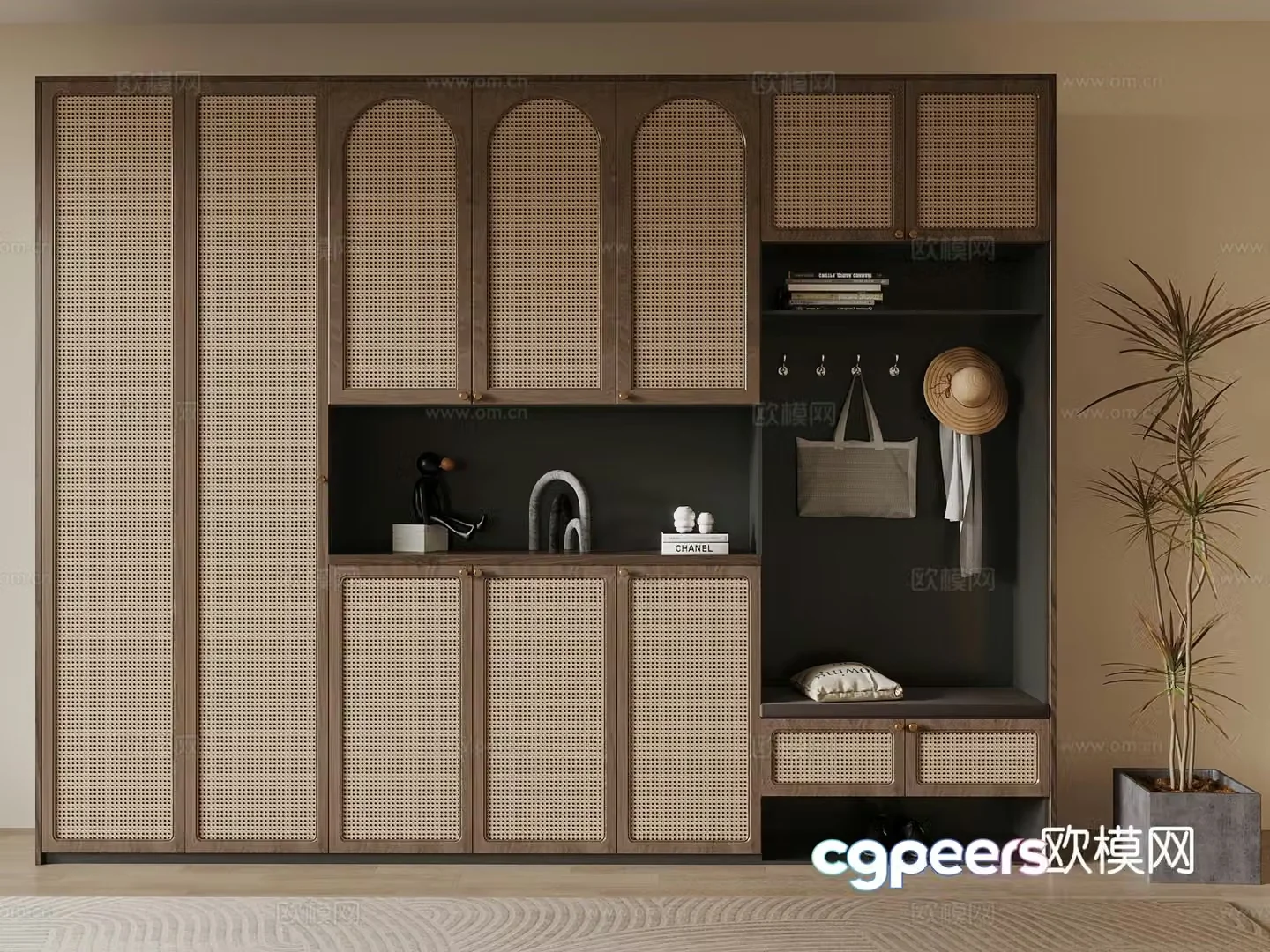 Wabi-sabi shoe cabinet 3d model