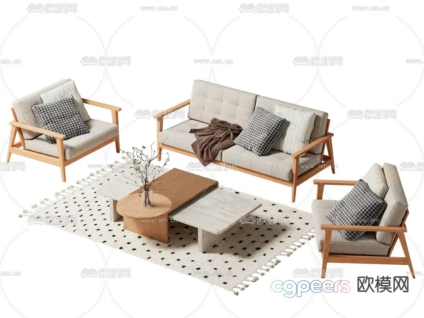 Simple sofa combination 3D model
