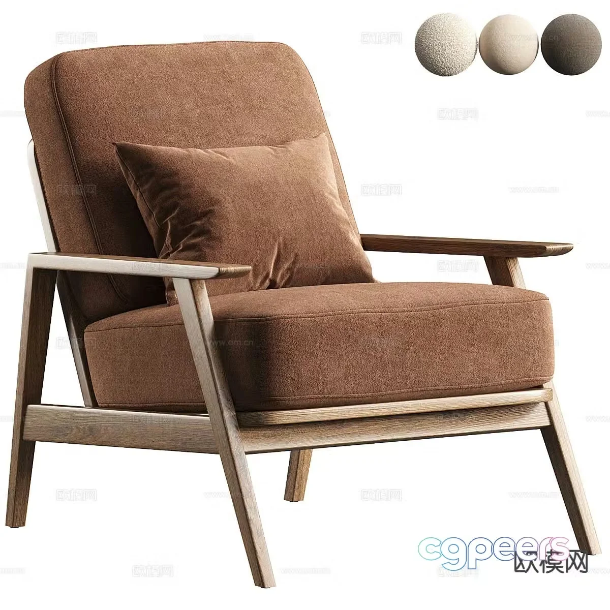 Wabi-sabi chair leisure chair 3d model