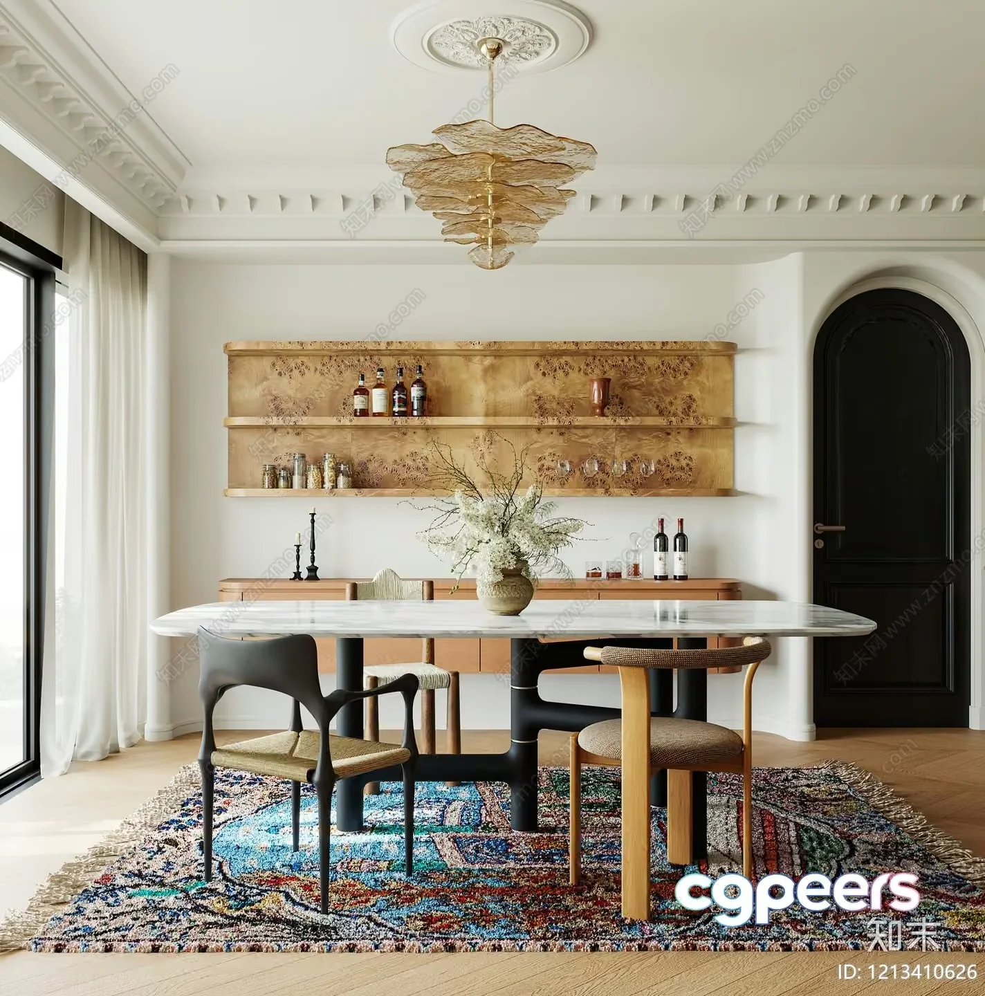 A Dining Room 3D Model – 7897 – VRAY Render