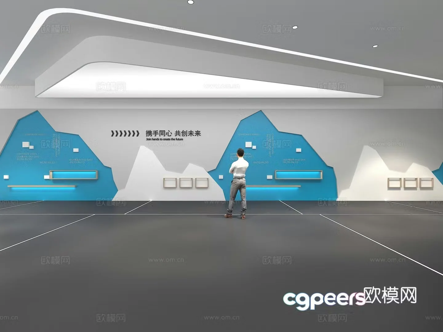 Cultural wall Corporate culture wall Display wall Theme wall Exhibition hall Campus culture Corridor 3D model