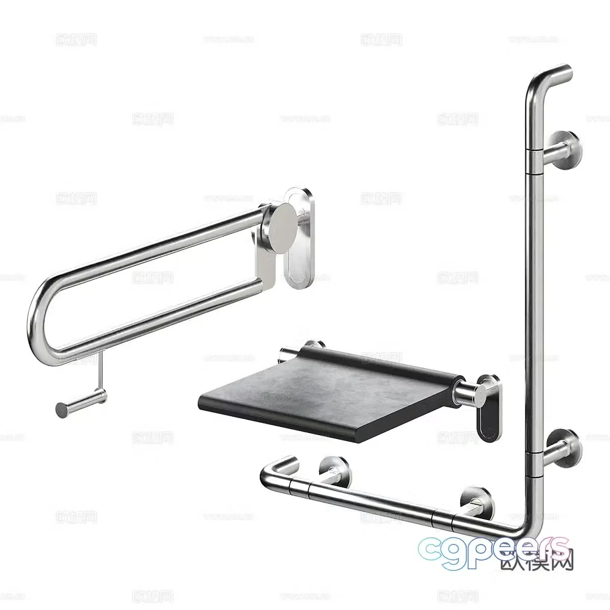 Disabled shower chair 3d model