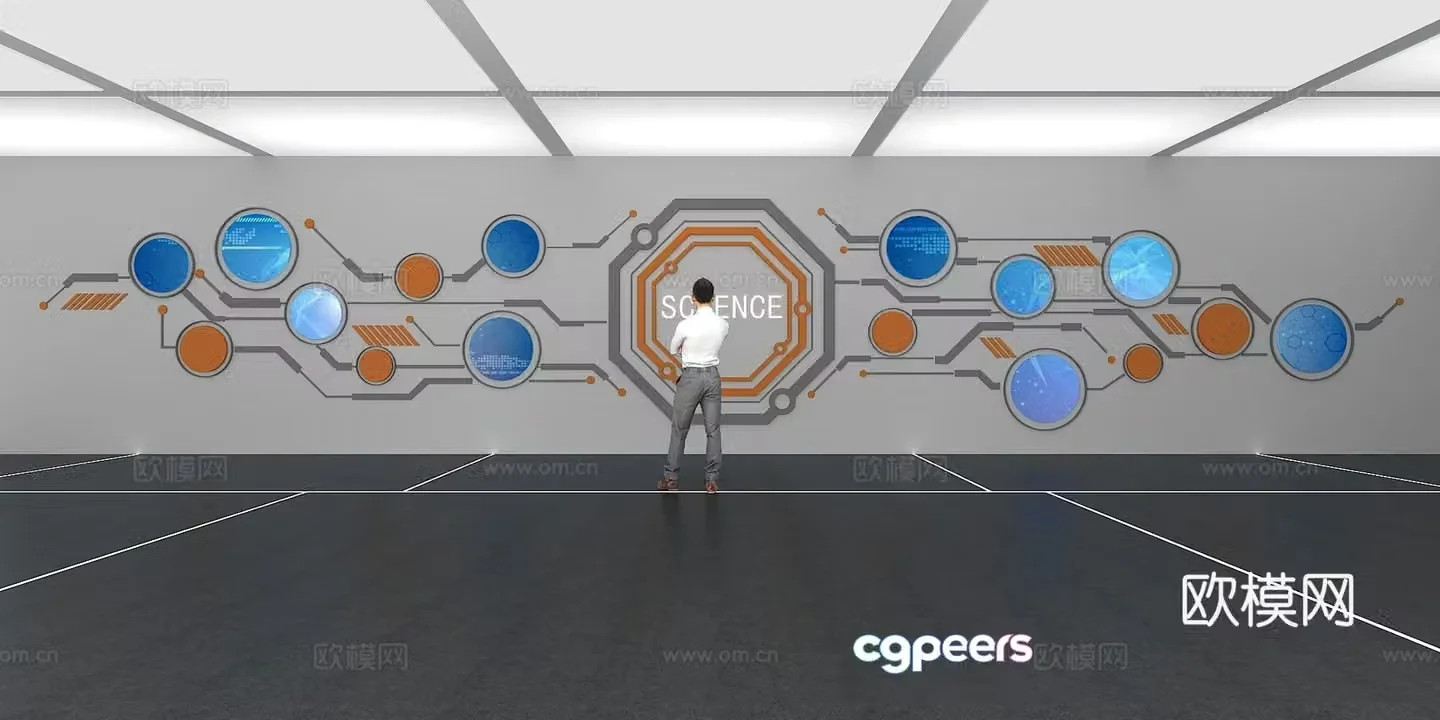 Cultural wall Corporate culture wall Display wall Classroom Exhibition hall Campus culture Corridor 3D model