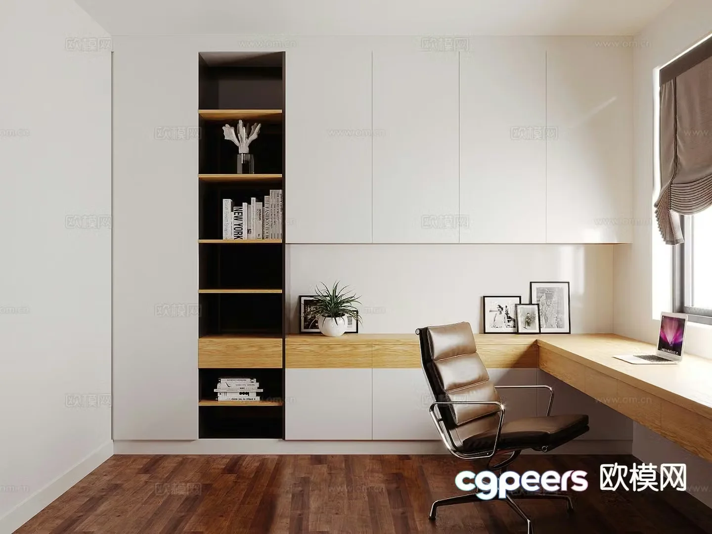 Modern study room 3d model