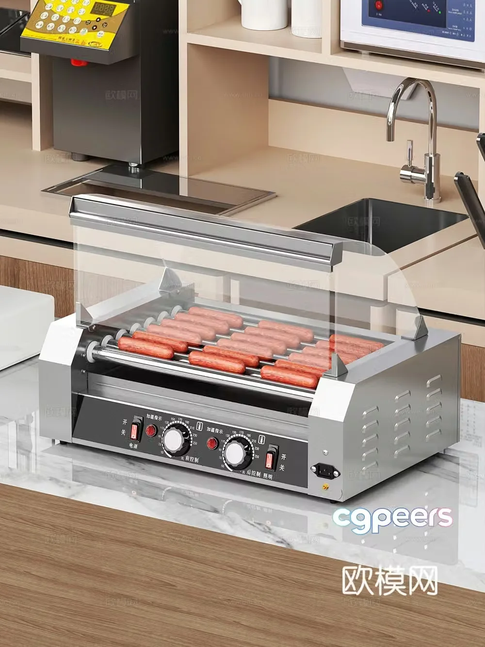 Sauce grilling machine Sauce hot dog Hot dog machine Stove 3D model