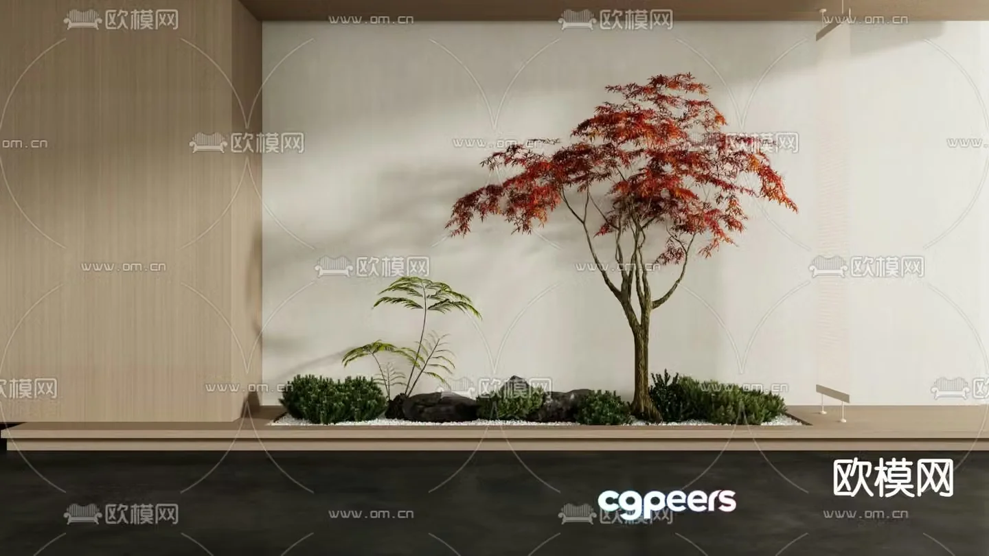 Indoor landscaping plant pile 3d model