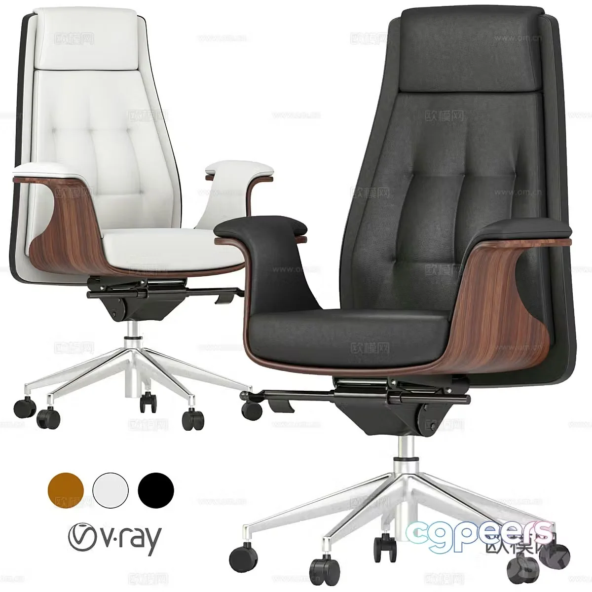 Light luxury office chair e-sports chair boss chair rotating chair wheelchair staff chair staff chair 3D model