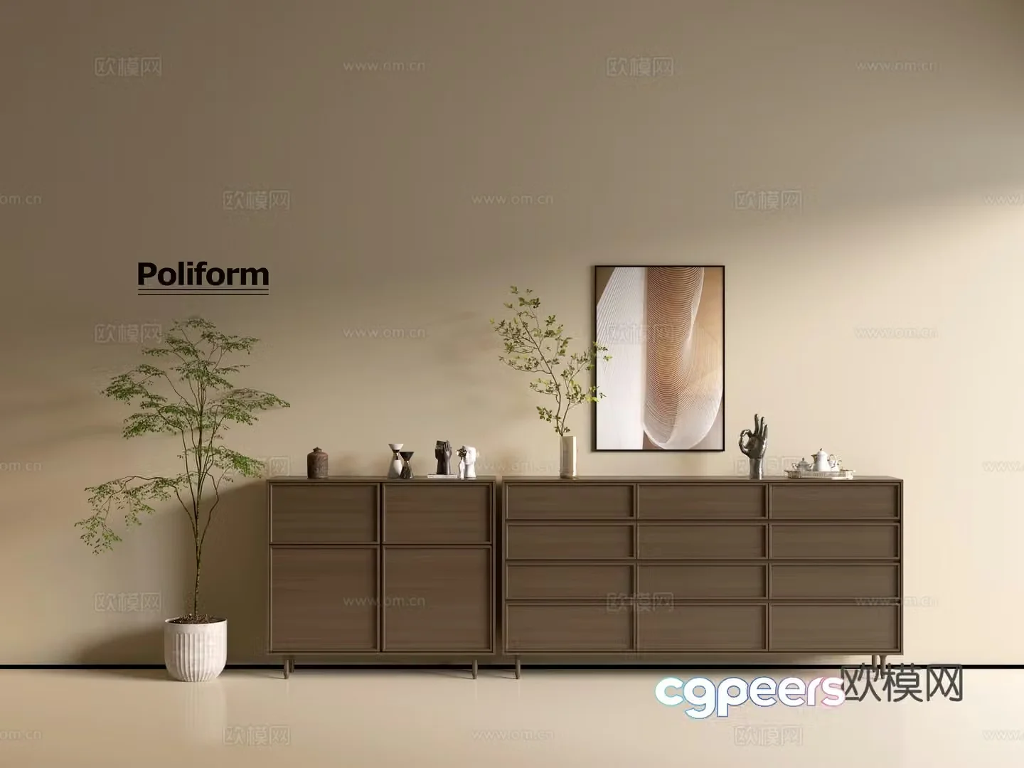 Modern wood grain cabinet ins wind minimalist wind cabinet whole cabinet sideboard balcony cabinet storage 3D model