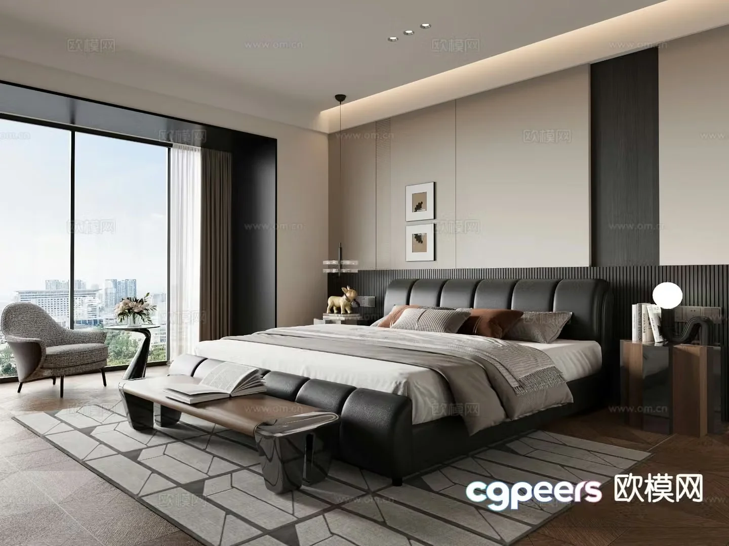 Italian style bedroom master bedroom 3d model