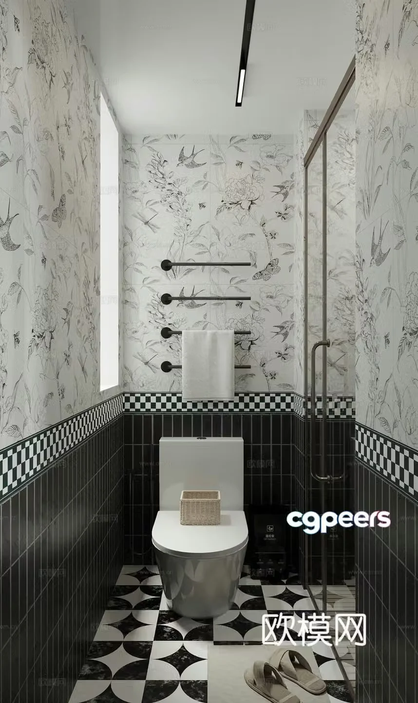 Middle-aged bathroom 3D model