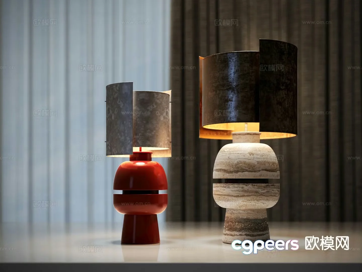 Italian table lamp vase table lamp 3d model