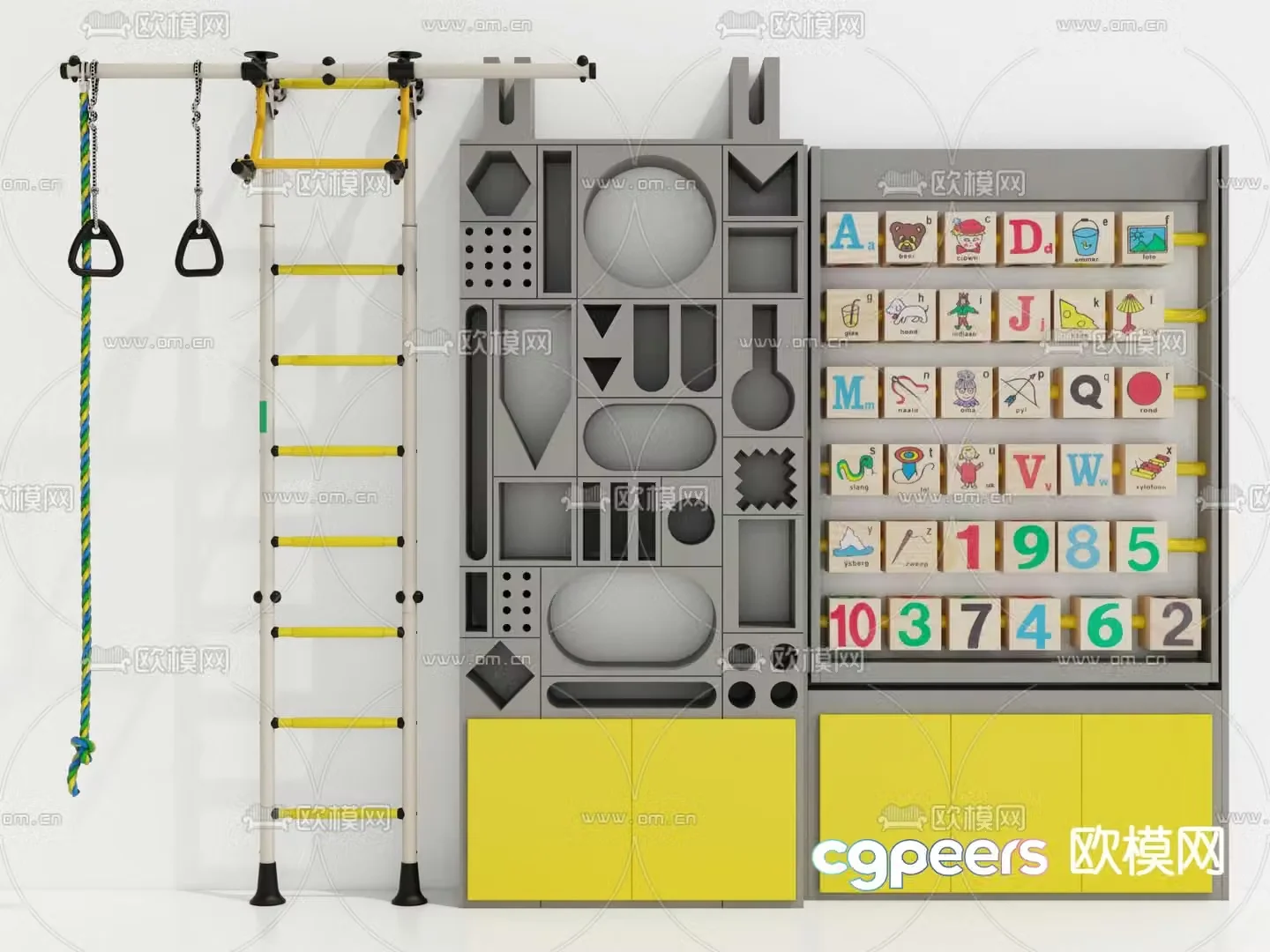 Modern children’s fitness literacy equipment 3d model