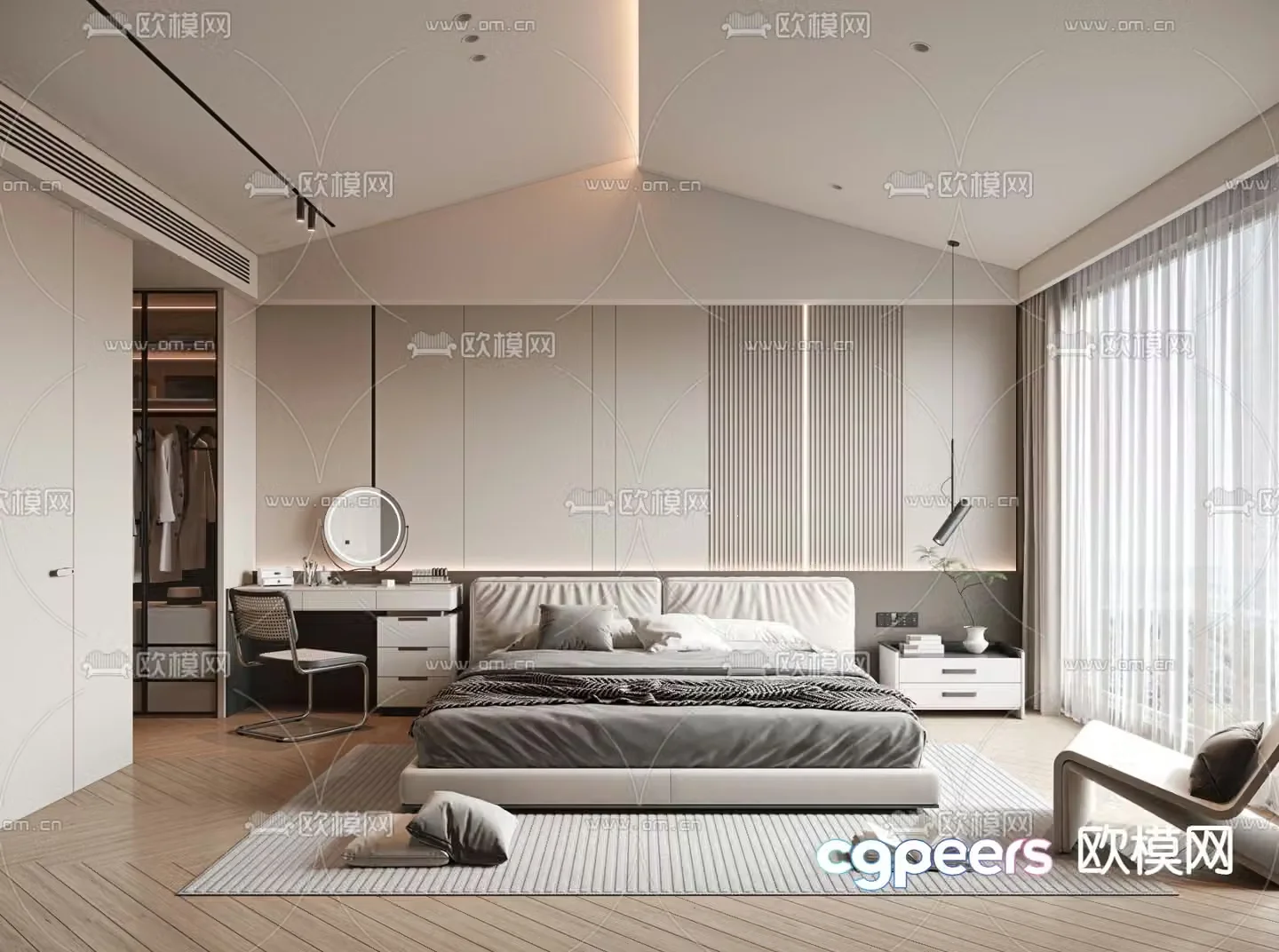 Modern bedroom master bedroom 3d model