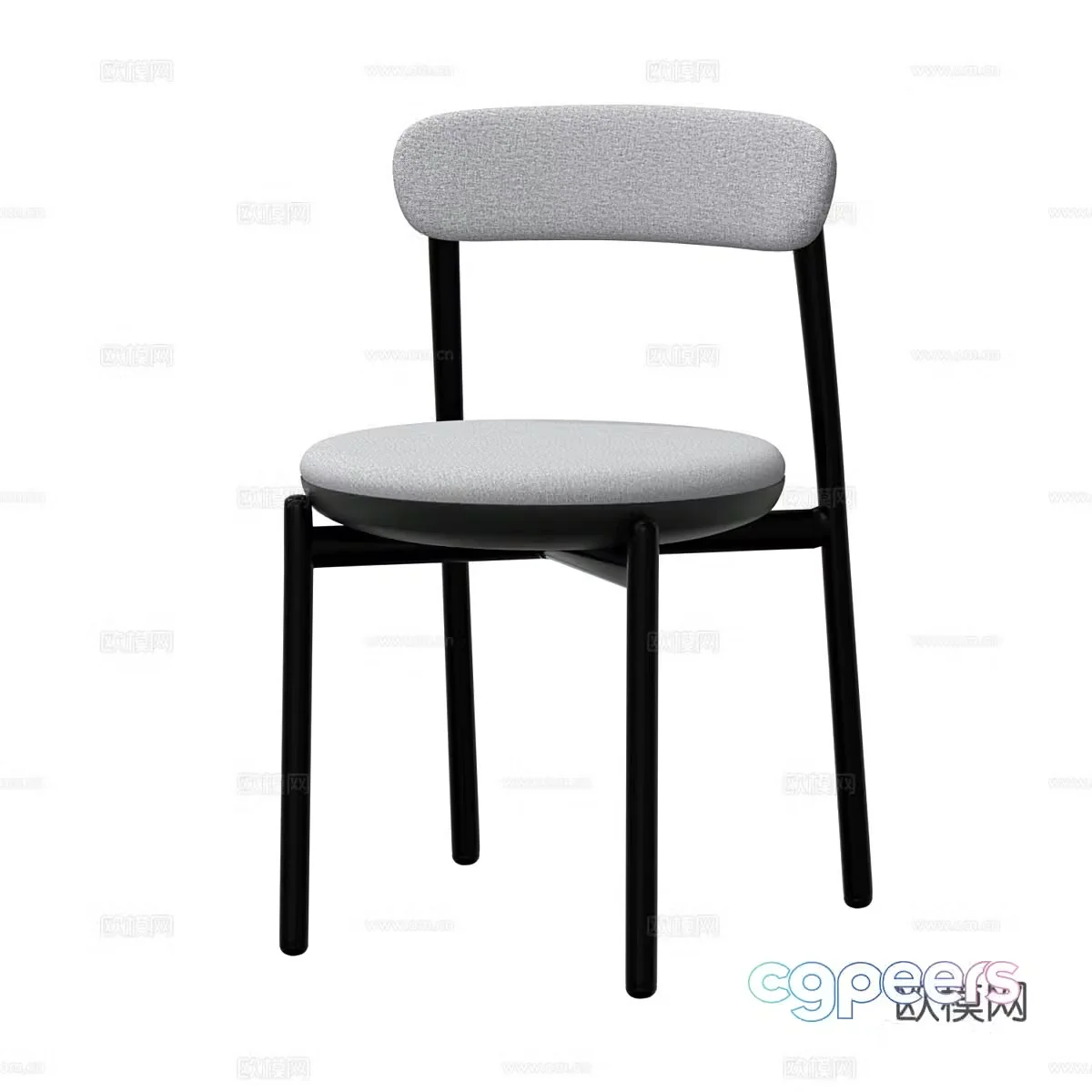Modern single chair dining chair 3d model