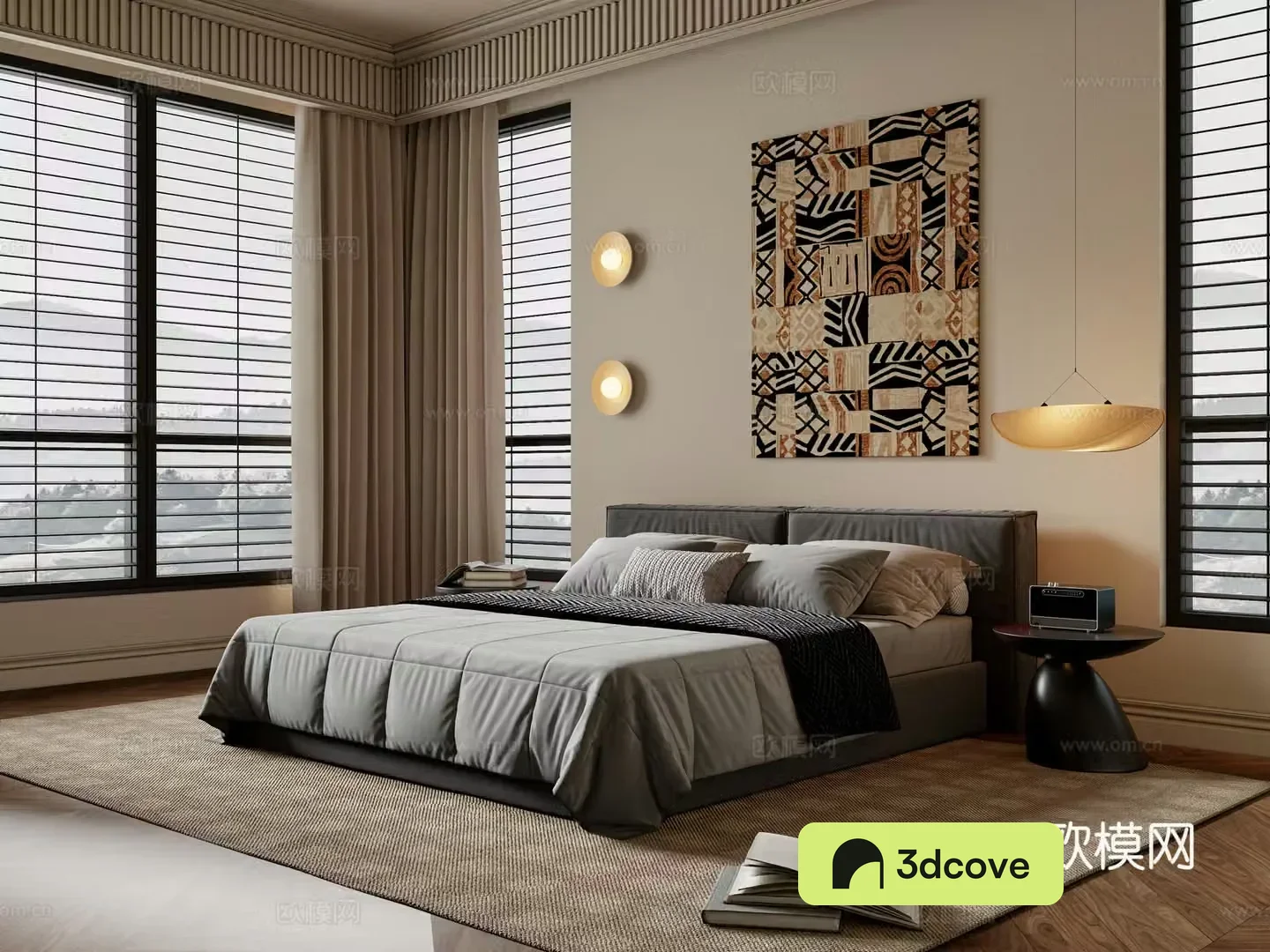 Middle-aged bedroom 3d model