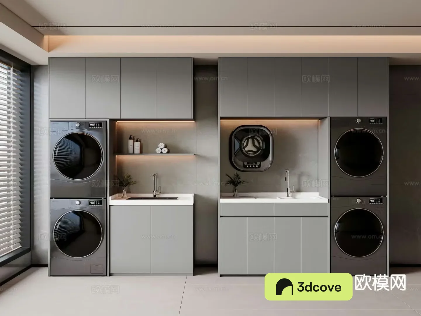 Modern balcony cabinet washing machine cabinet