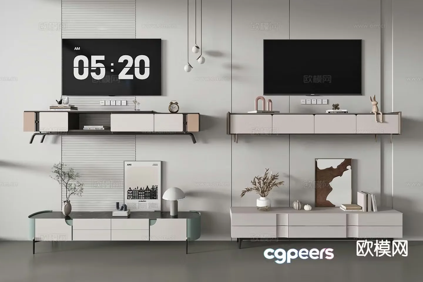 Modern TV cabinet base cabinet side cabinet 3d model