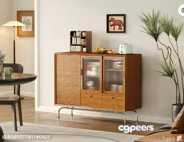 Mid-Century Modern Sideboard 3D Model – 5925 – CORONA Render