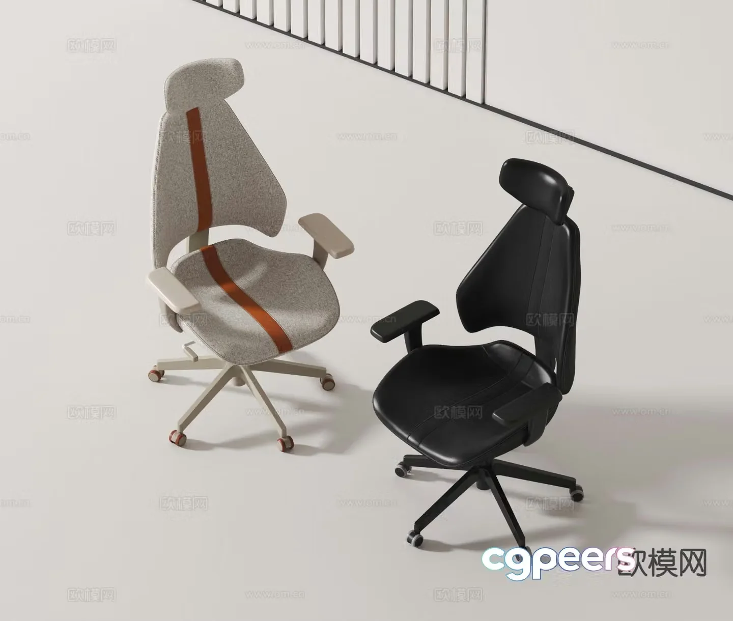 Modern office chair shift chair staff chair 3d model