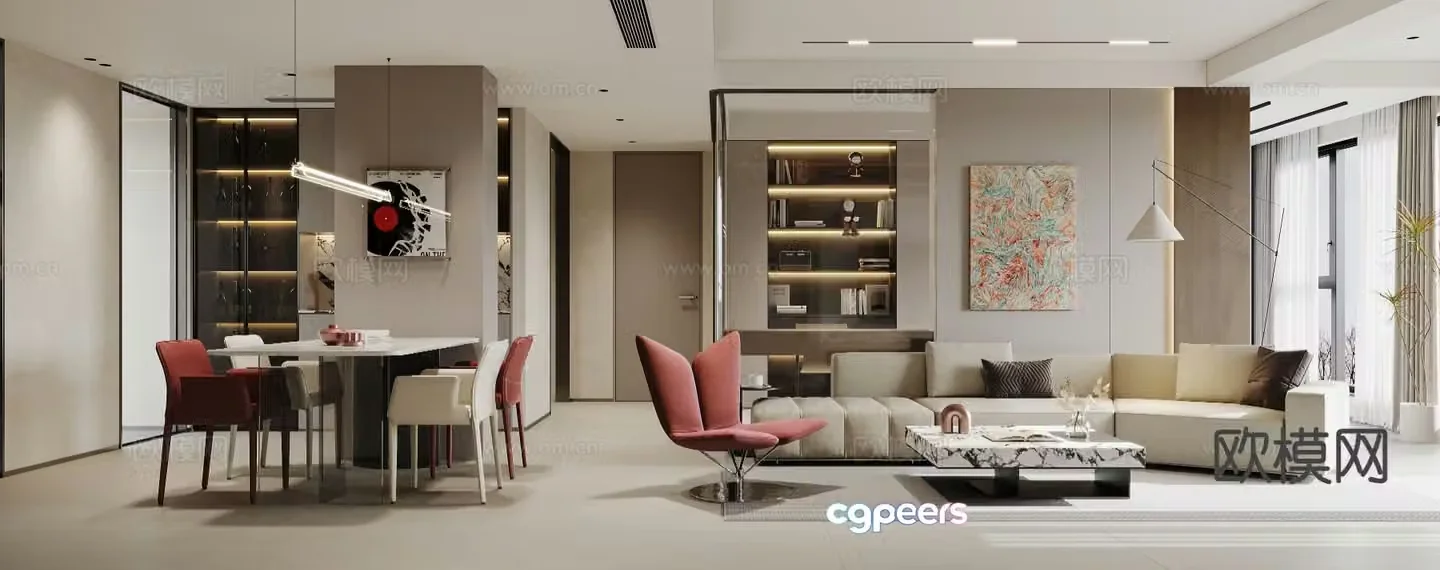 Modern guest restaurant 3d model