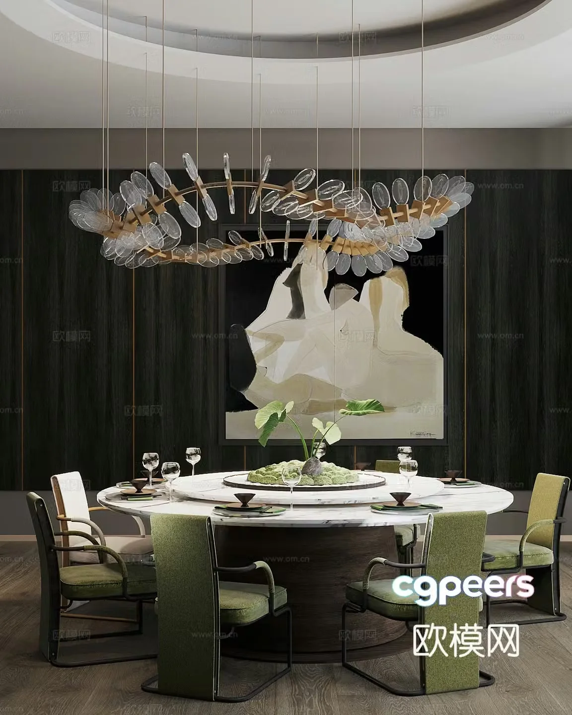 Chinese restaurant private room 3D model