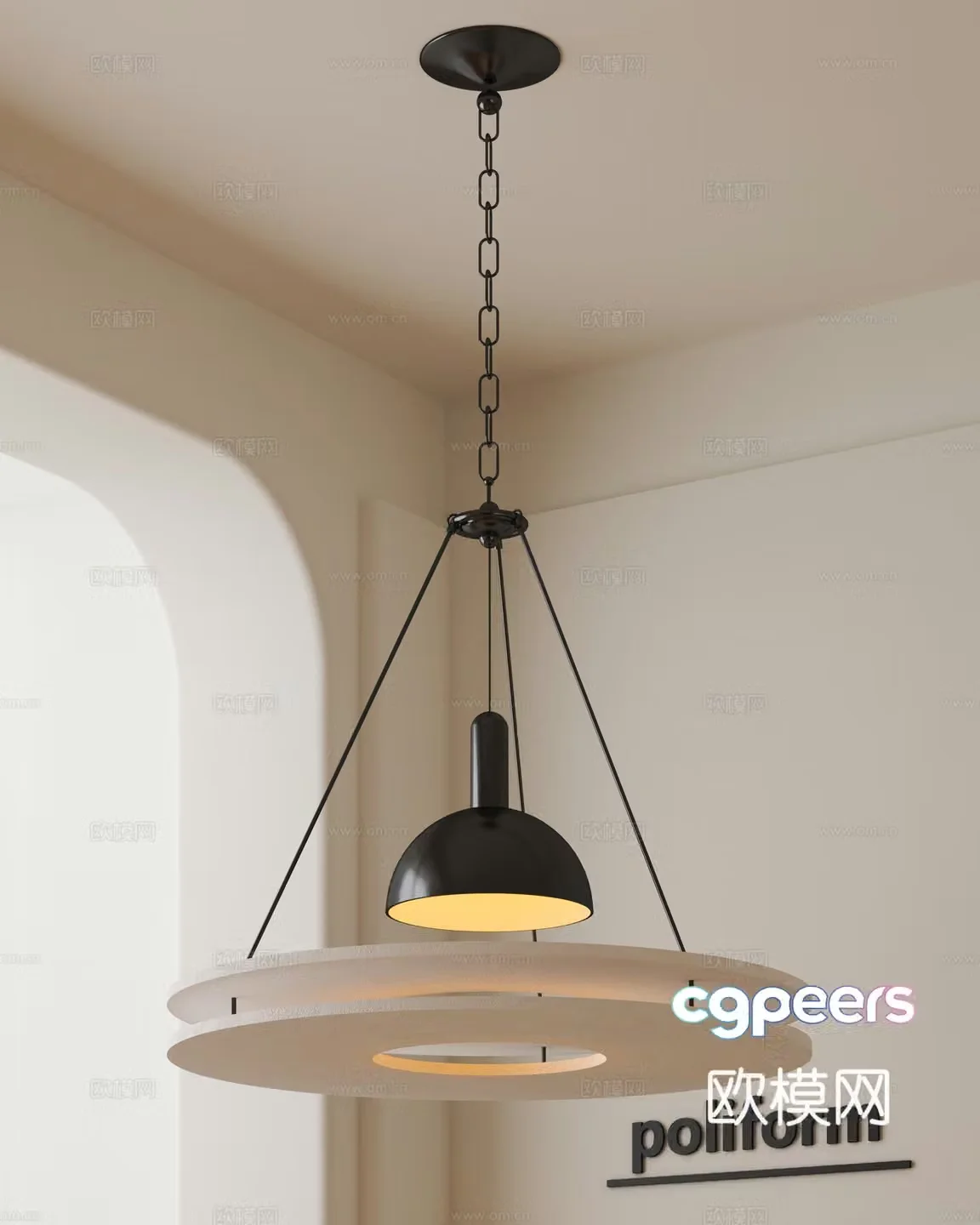 Modern chandelier 3d model
