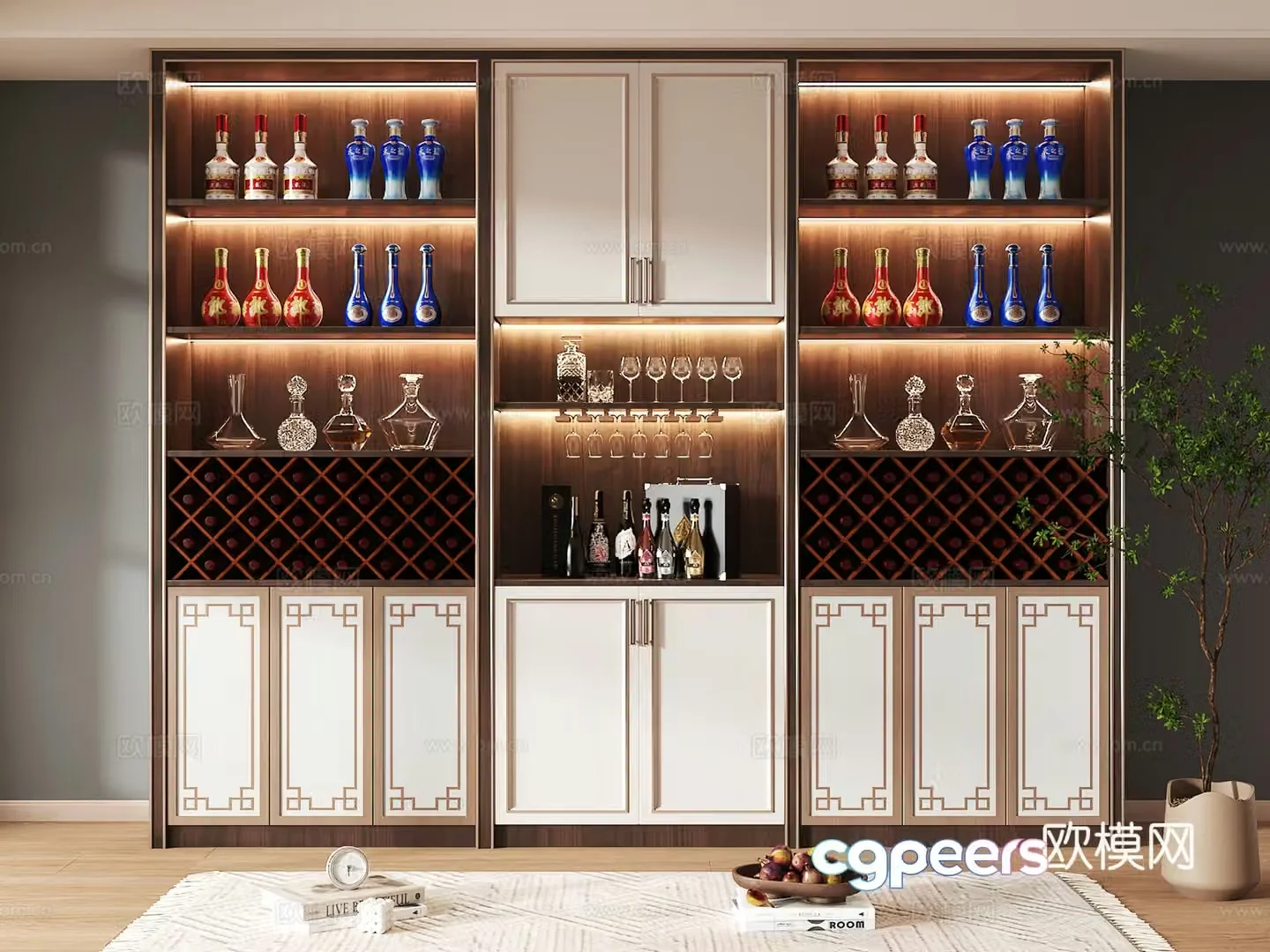 Wine cabinet design Wine cabinet red wine cabinet bar wine cabinet partition wine cabinet 3D model