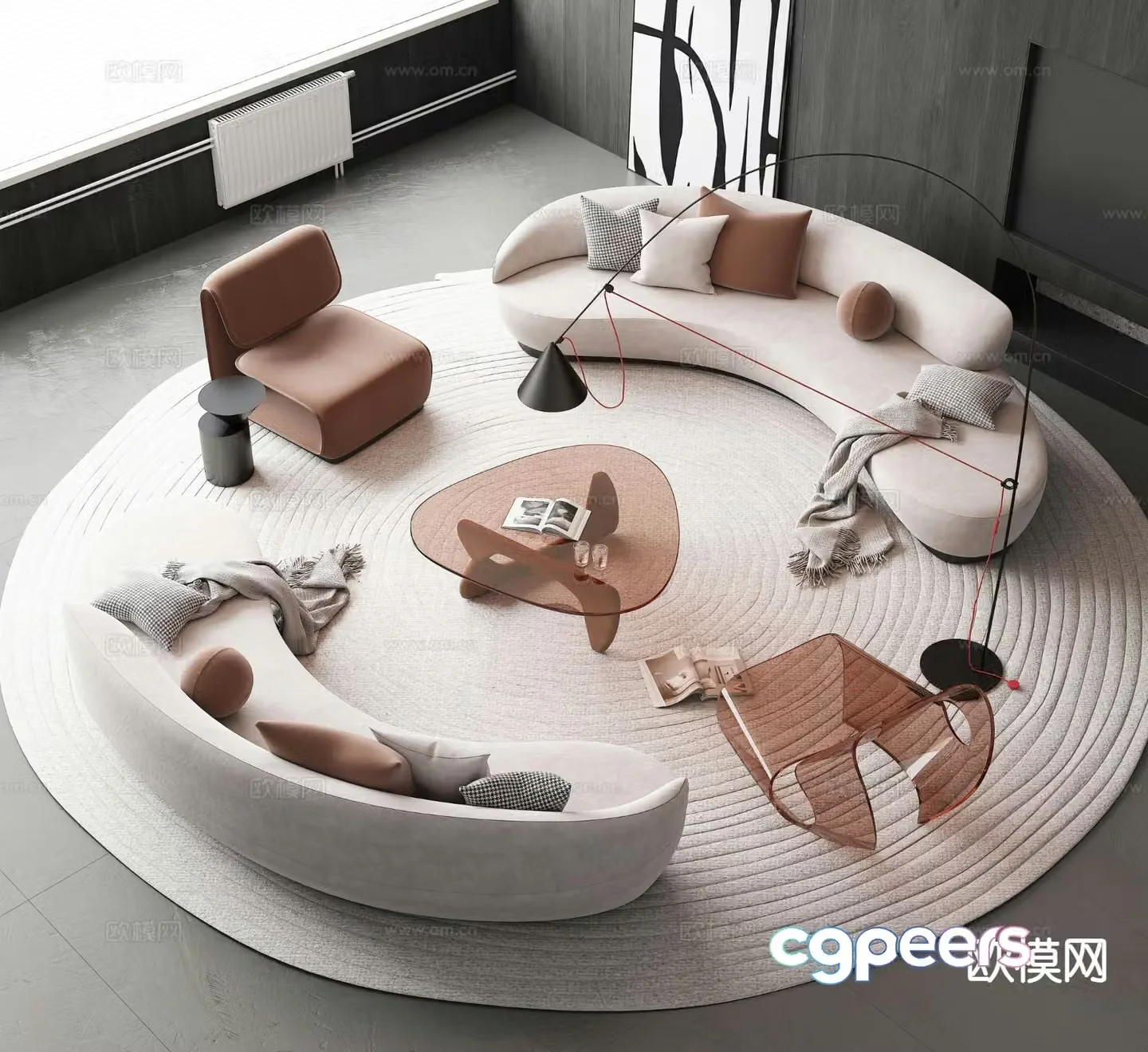 Modern sectional sofa 3d model