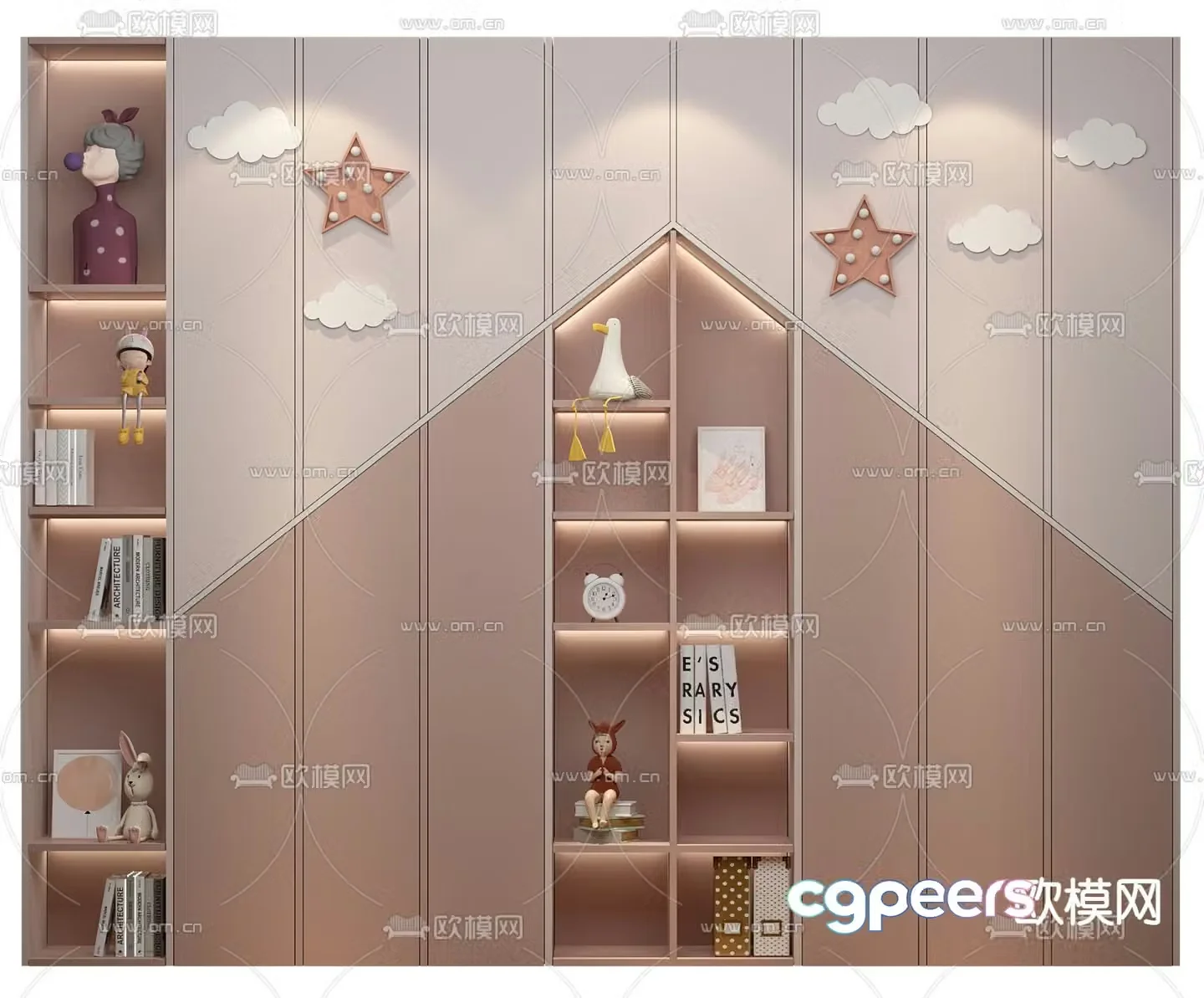 Modern children’s wardrobe 3d model