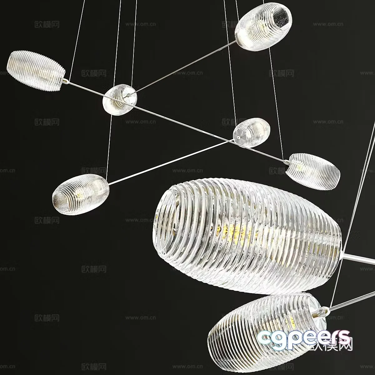 Modern light luxury decorative chandeliers 3d model
