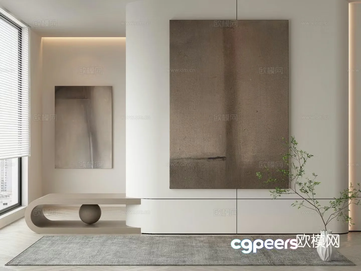 Modern texture painting decorative painting 3d model