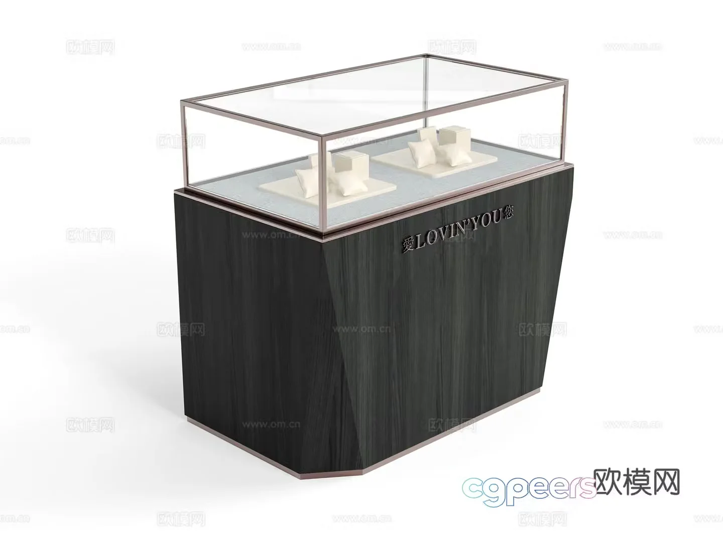 Jewelry counter jewelry display cabinet 3d model