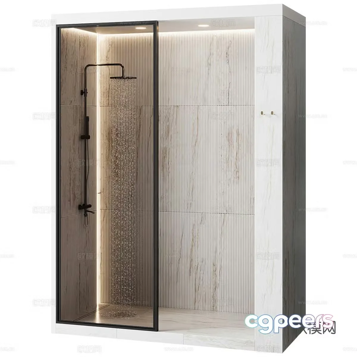 Modern Italian minimalist shower room 3D model
